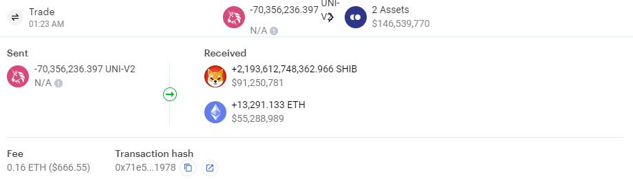 Shib已经卖完了。我们研究过神V的钱包