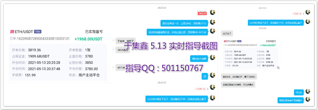 于集鑫:晚间指导三单2赚1损 以太多空双收再下74个点 合计收益4000U1 于集鑫:晚间指导三单2赚1损 以太多空双收再下74个点 合计收益4000U1