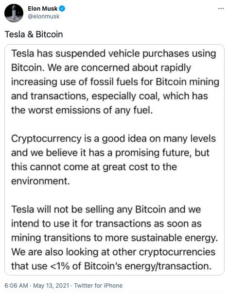 业内人士对特斯拉暂停比特币支付有何看法？