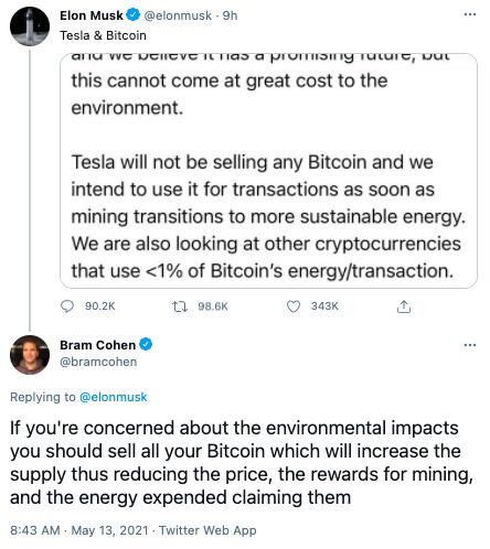 业内人士对特斯拉暂停比特币支付有何看法？5