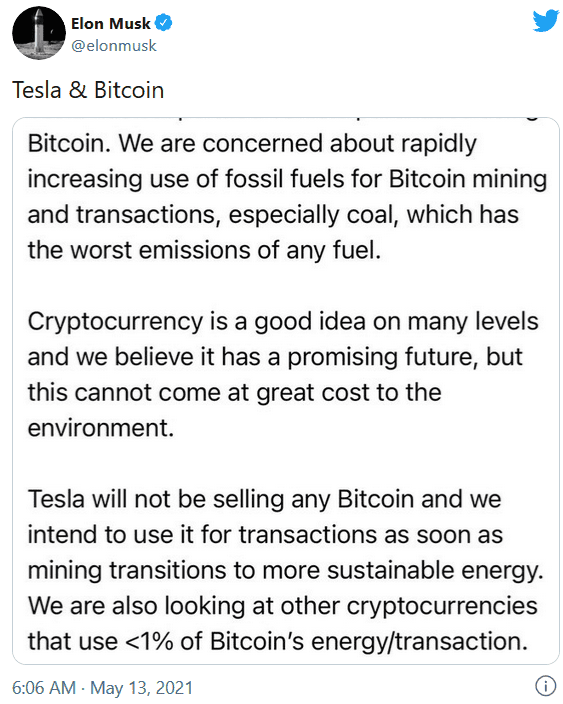 马斯克再次质疑比特币的能耗4