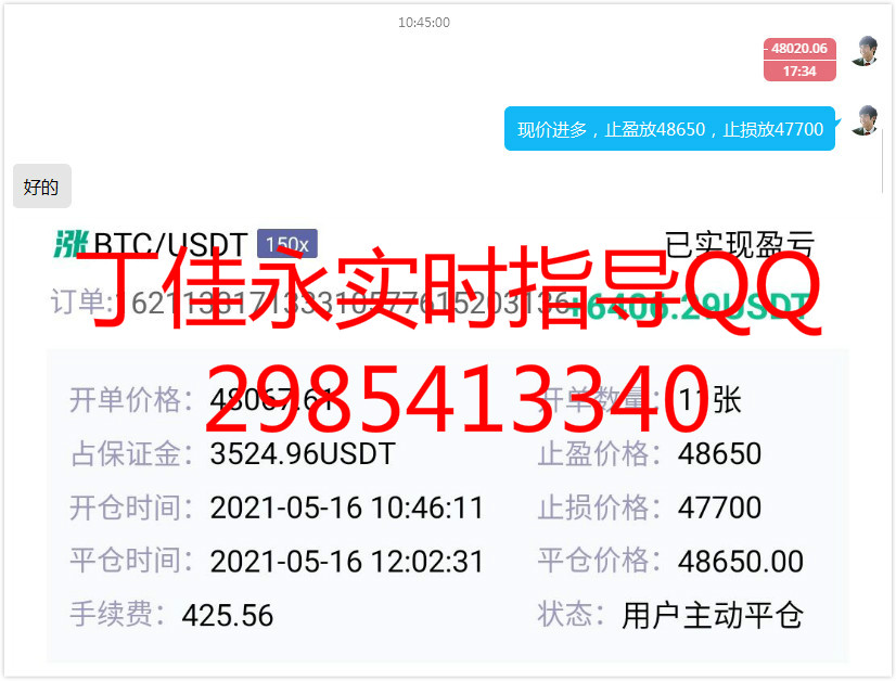 丁佳永：比特币日内多单完美止盈 晚间多空均有机会1