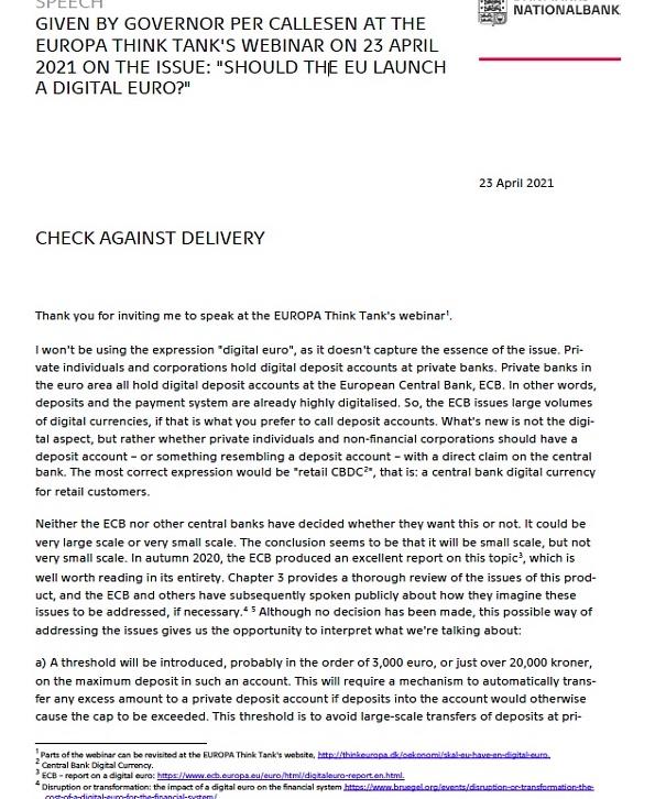 欧盟应该发行数字欧元吗？