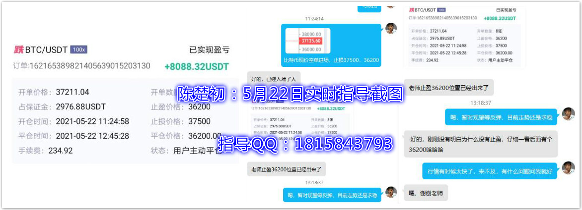 陈楚初:早间顺趋势做空,目前四单跟上,获利已有18136u 陈楚初:早间顺趋势做空,目前四单跟上,获利已有18136u