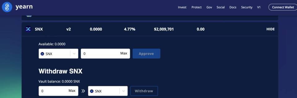 三分钟内学会使用SNx、SUSD和synths参与defi挖掘1