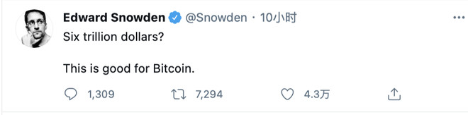 今日行情大事：斯诺登：拜登6万亿美元预算方案对比特币有利