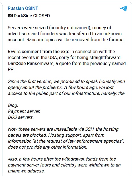 FBI查封DarkSide勒索款,比特币私钥被攻破?3 FBI查封DarkSide勒索款,比特币私钥被攻破?3
