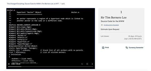 价值或超4.5亿?改变世界的9555行原始代码 正被万维网之父作为NFT拍卖 价值或超4.5亿?改变世界的9555行原始代码 正被万维网之父作为NFT拍卖