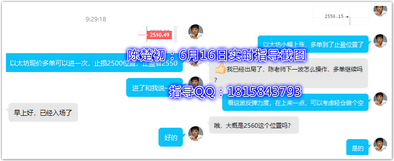 陈楚初：日内实时指导全部获利，晚间破位下行谨防价格走低1