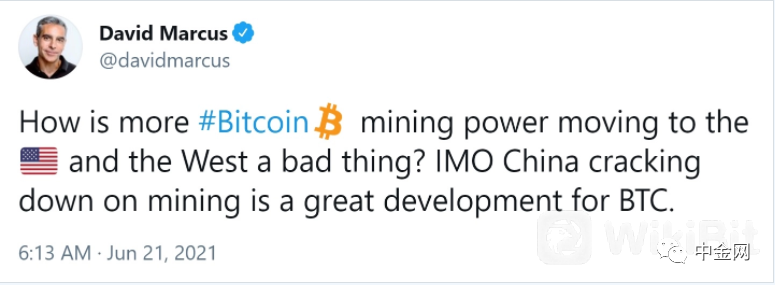 Facebook高管：中国打击比特币开采是BTC的“大发展”