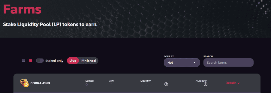 CobraSwap 是一个相当新的去中心化交易所 (DEX) 第一个自动做市商 (AMM)，市场上的最低汇率为 0,088%4