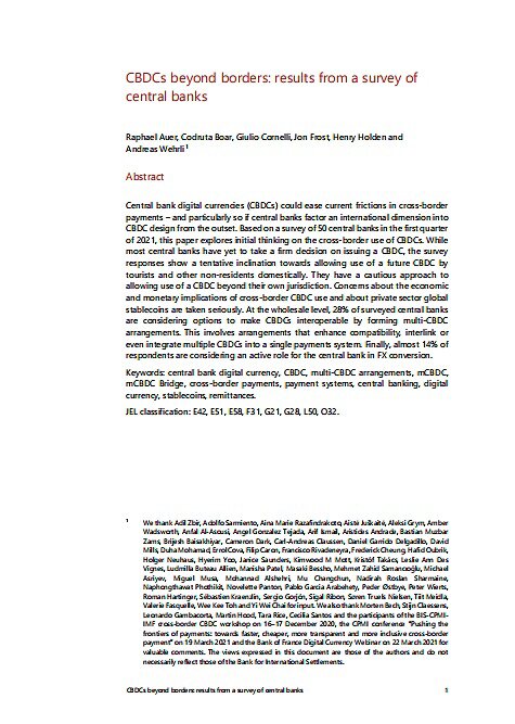 CBDC跨境使用的初步思考9