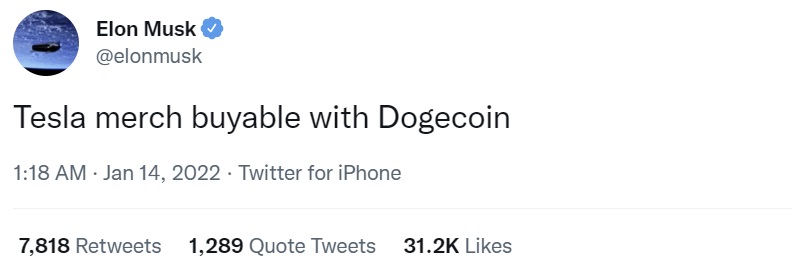 Tesla Begins Accepting Dogecoin Payments — Some Merchandise Can Only Be Purchased With DOGE