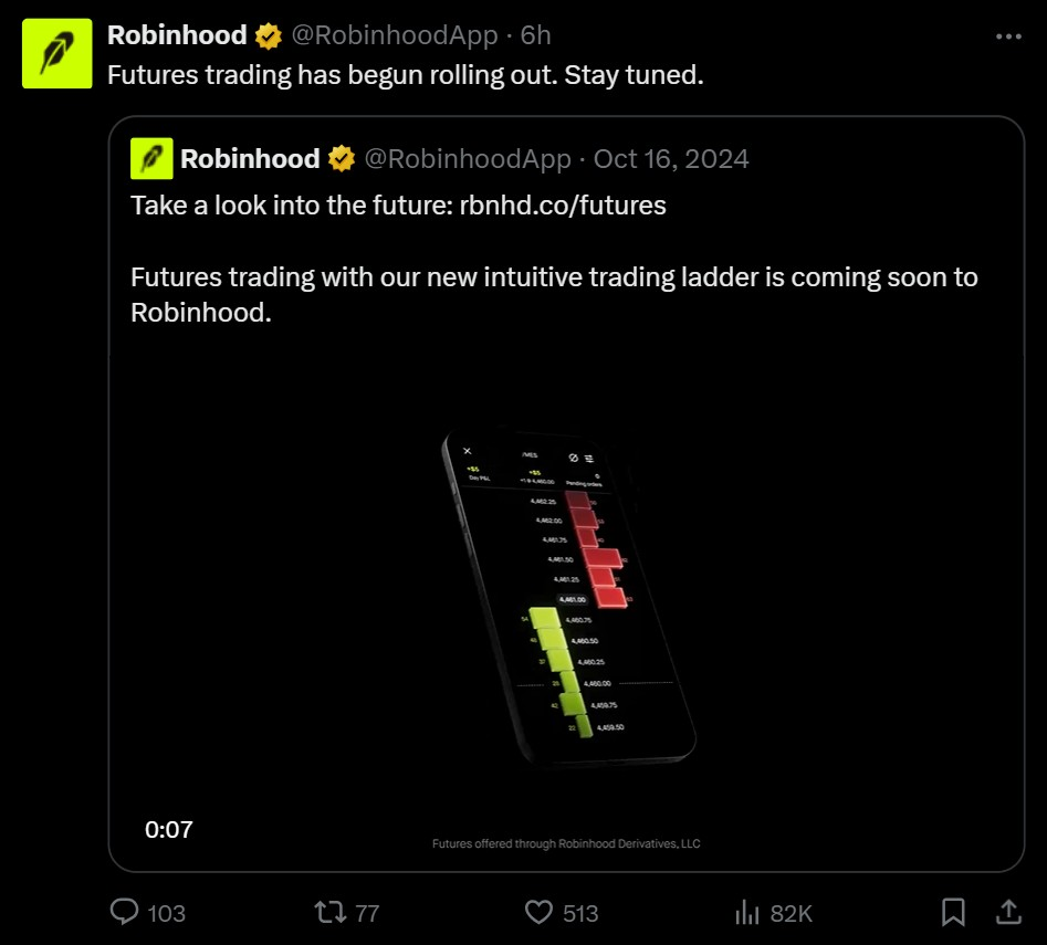 Robinhood暗示将推出比特币和其他资产期货 Robinhood暗示将推出比特币和其他资产期货