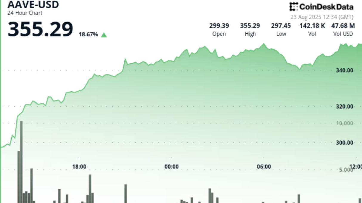 AAVE币领涨 40 大加密货币，单日涨幅达 19%，这可能是推动其上涨的因素